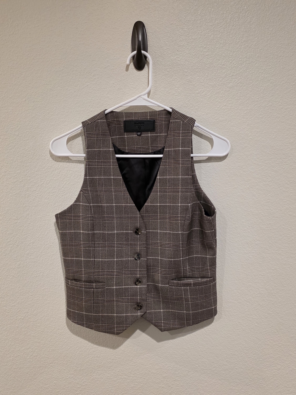 Blank NYC Brown Plaid Women's Vest